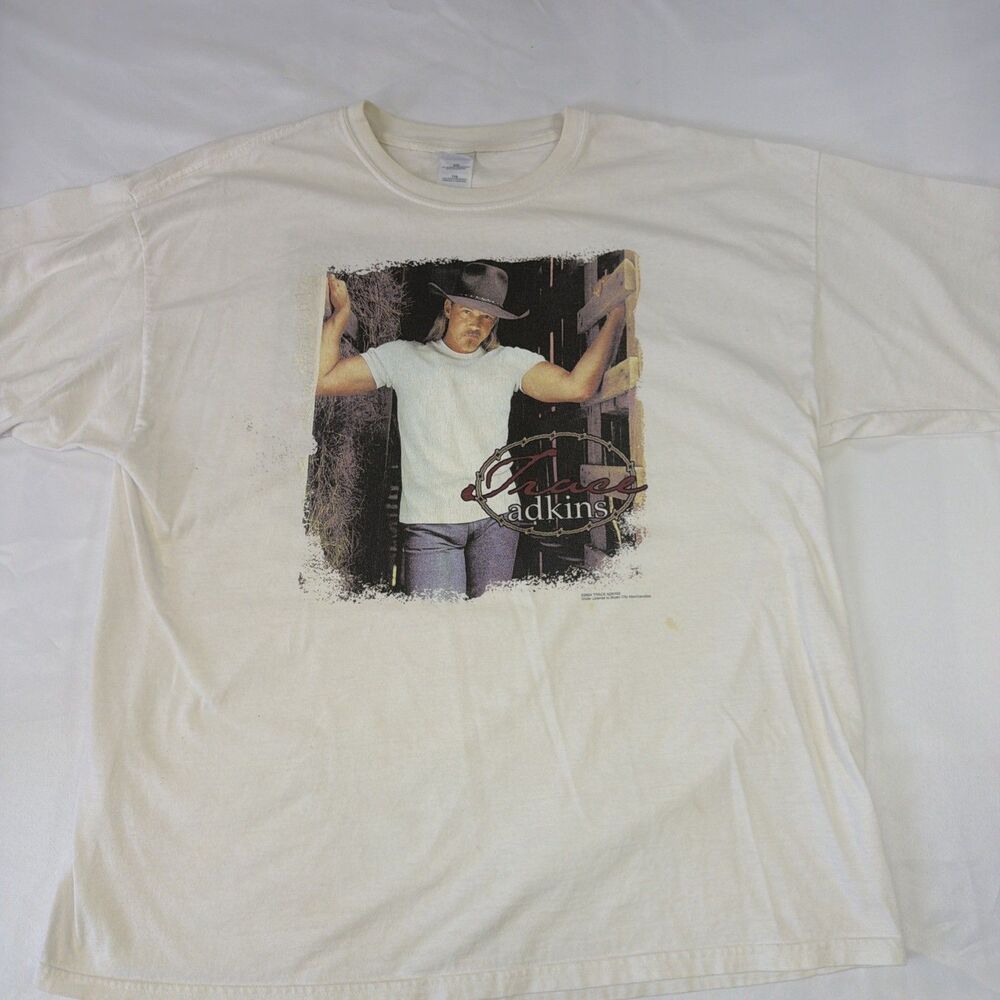 Y2K 2005 Trace Adkins White T-Shirt Men’s Size XXL Graphic Double Sided